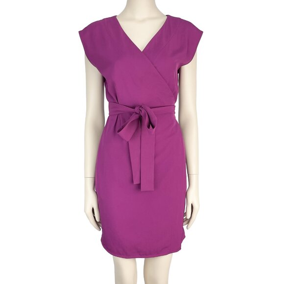 EVERLANE Best seller! Minimalist Goweave Wrap Short Purple Mini Dress s 00 - Picture 2 of 7